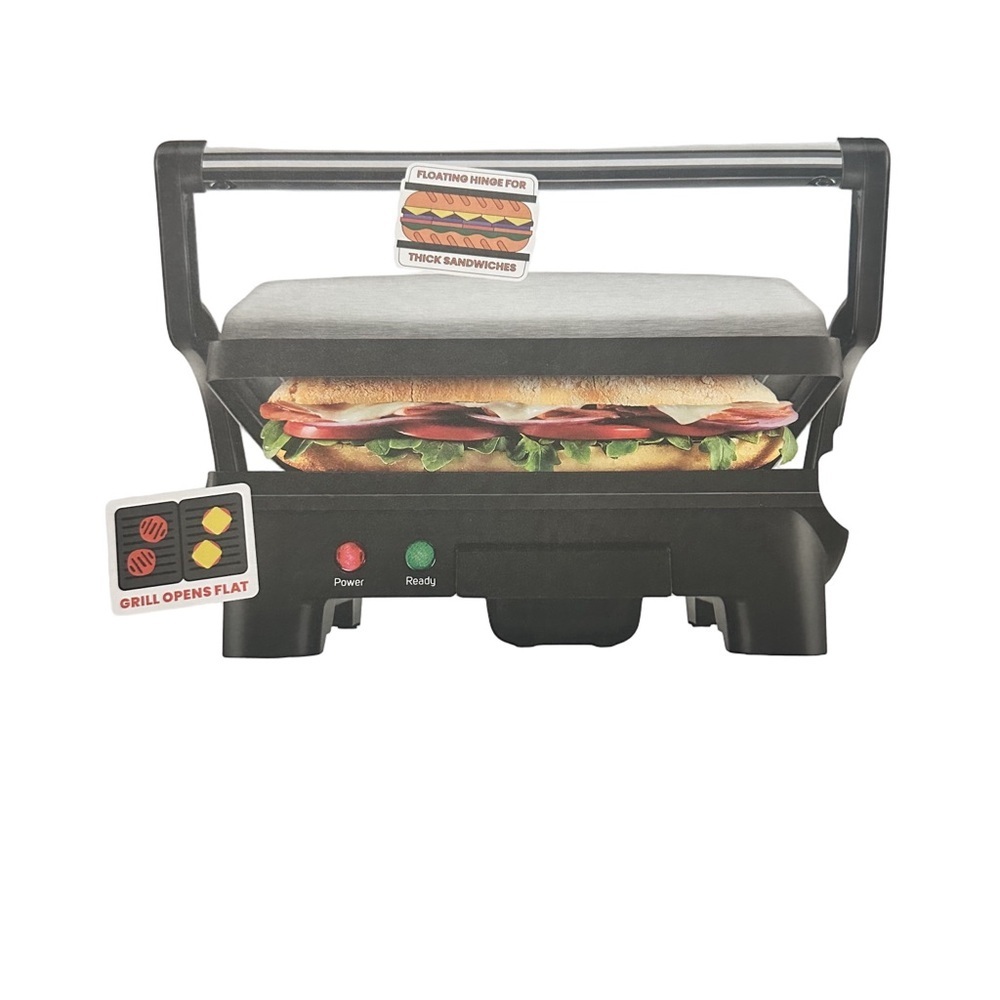 Chefman 180° Panini Grill - Stainless Steel - 3 in 1 Versatility - RJ02-180 NIB